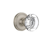 Classic Rosette with Round Clear Crystal Door Knob