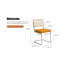 Ensemble de 2 chaises de salle à manger modernes en velours de style Mid-Century avec dossier en rotin et pieds chromés pour chaise de salon (orange)