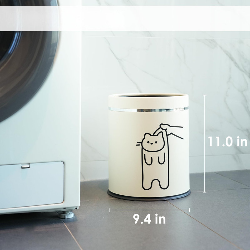 Cat Trash Can - Cat Decor Garbage Can - Small Waste Basket For Bedroom - Garbage Bin Trashcan - Wastebasket Dustbin Trash Cans  (Bye)