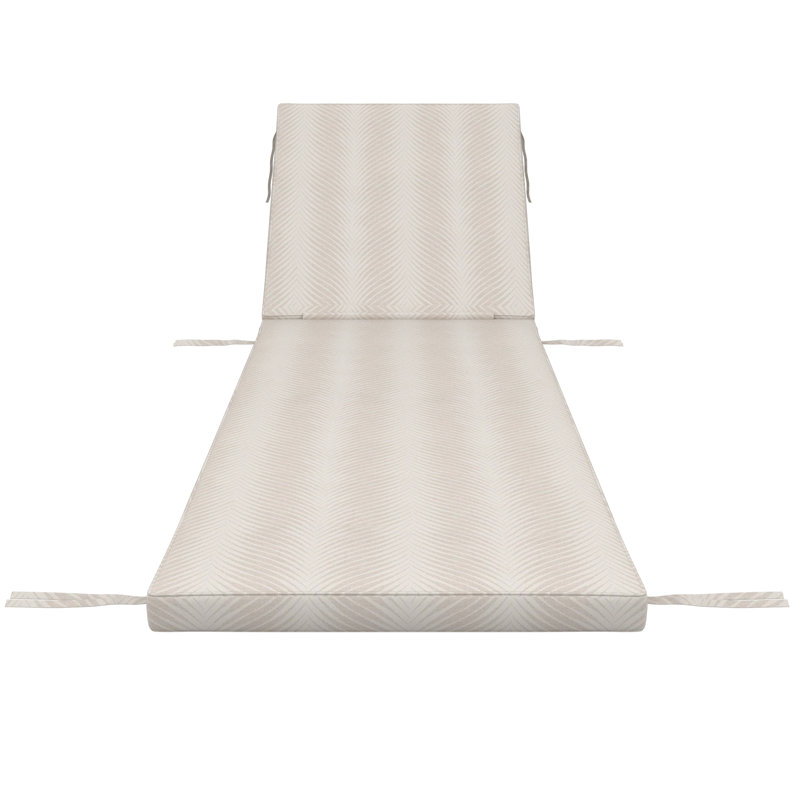 Outdoor Chaise Cushion With Sunbrella Fabric, 26" W x 80" D, Sunbrella® Clock Out Cloud