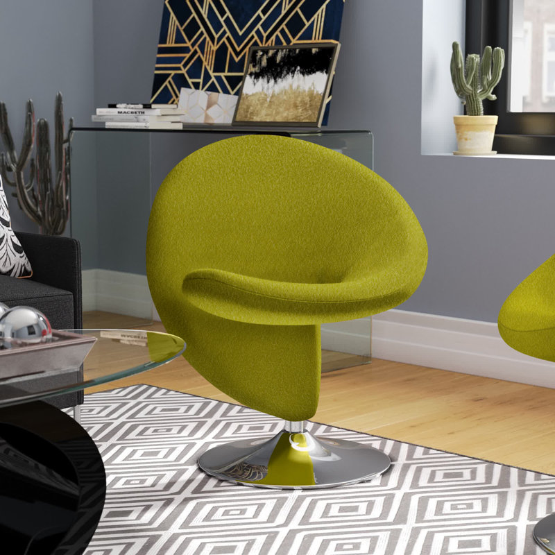 Edinburg 27" Wide Wool Swivel Lounge Chair, Green