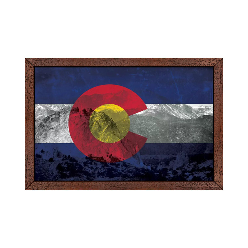 Colorado (Pikes Peak) by ICanvas - Print on Canvas, 101.6 cm H x 66.04 cm W, Brown Floater Framed