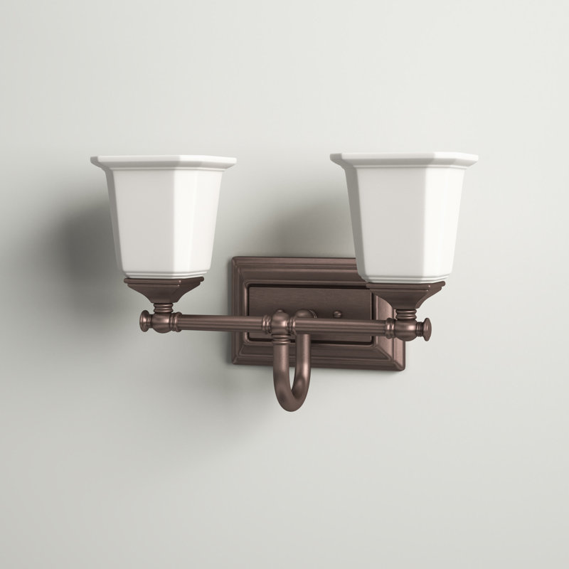 Nicholas 2 - Light Dimmable Vanity Light, Harbor Bronze, Opal