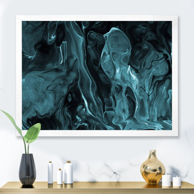 " Turquoise Creative Abstract Dark I " Painting Print