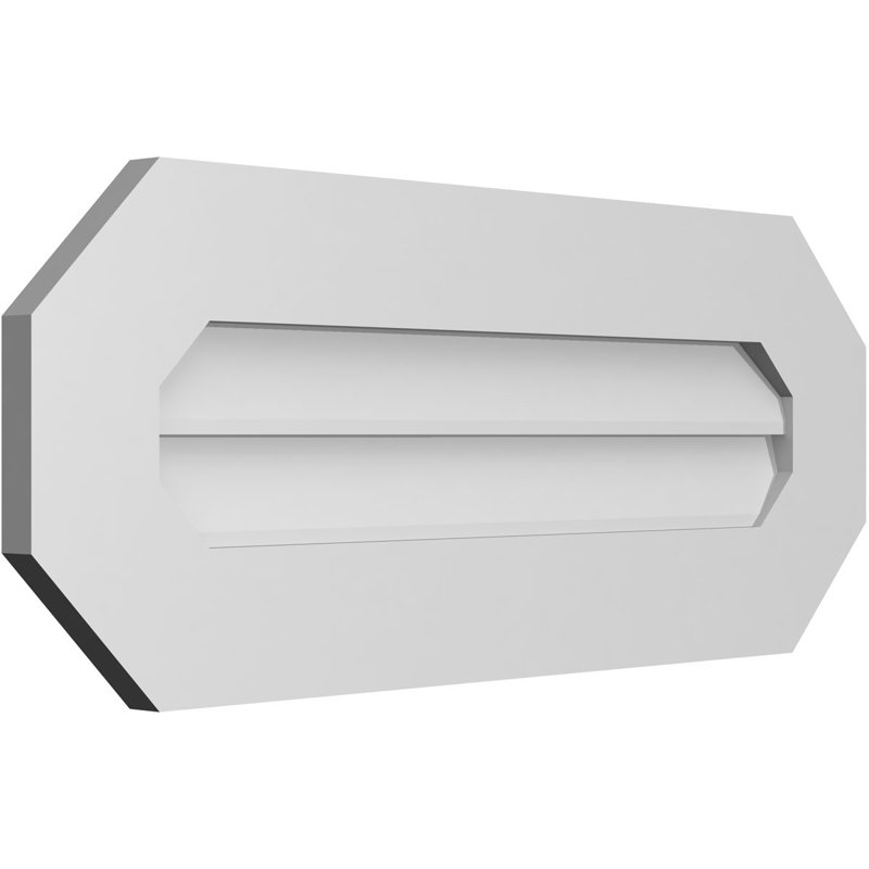 Évent horizontal gondole allongé en surface octogonal Signature, H 12 po x l 30 po x P 1 po