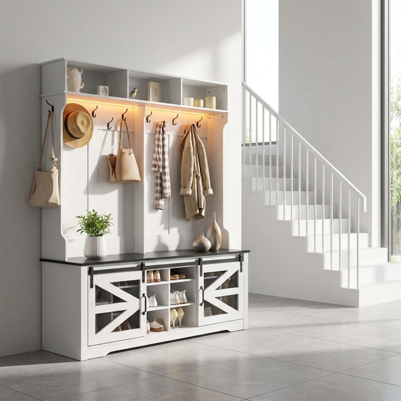 Hall Tree Entryway Bench