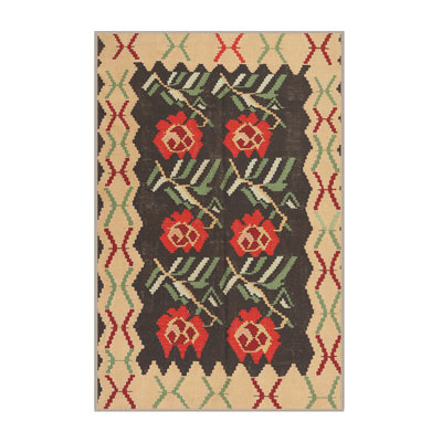 Tapis rouge / beige Veana
