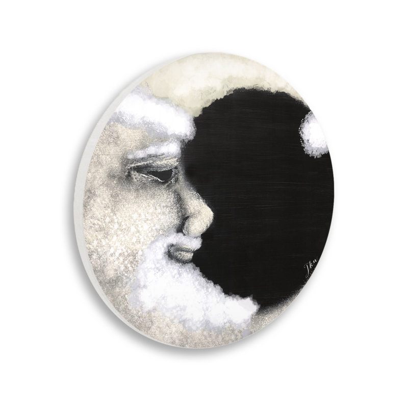 «Sourire la nuit, lune astronomie», impression sans cadre sur panneau de fibres à densité moyenne