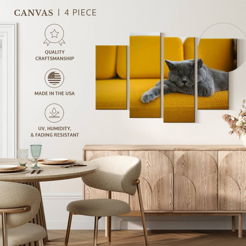 Brampt Cat On Sofa, 22'' H x 36'' W