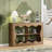 40-Inch Farmhouse Console Table,Wavy Shape Sofa Table Behind Couch,Narrow Wood Console Table With Build-In Storage Space For Entryway, Living Room,Hallway,Brown