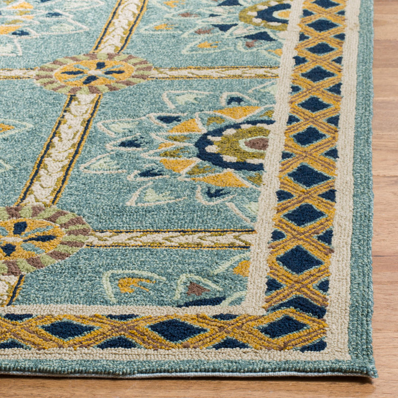 Midori Hand Hooked Performance Geometric Rug, Runner 2'6" x 10'