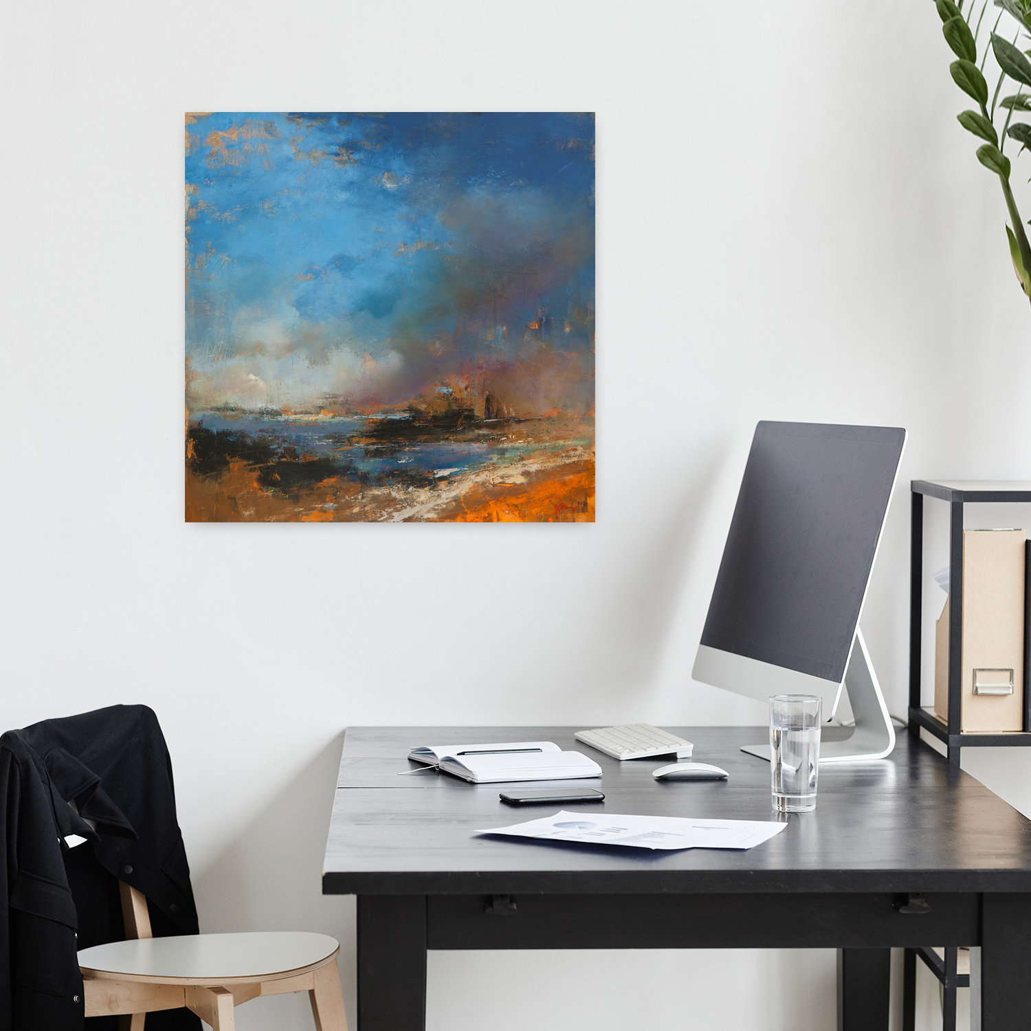 Land Abstract Example Brayden Studio® Reclaimed Land Abstract Contemporary Art | Wayfair