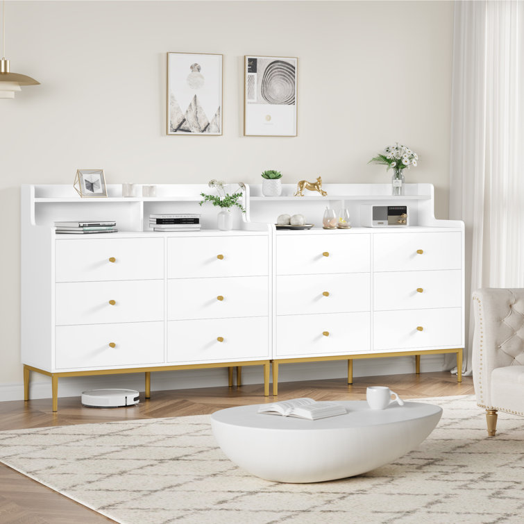 Mercer41 5 Drawers Dresser for Bedroom, White Dresser Storage