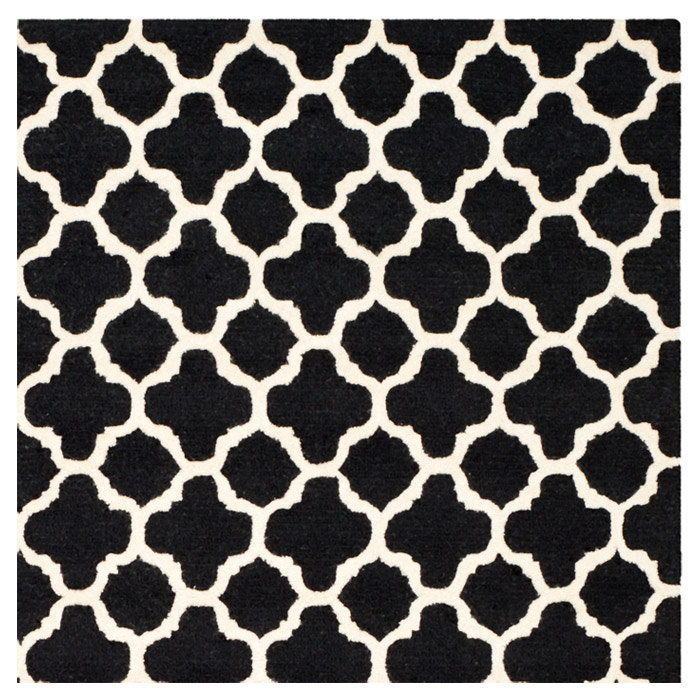 Cannen Hand Tufted Wool Geometric Rug, Square 8'