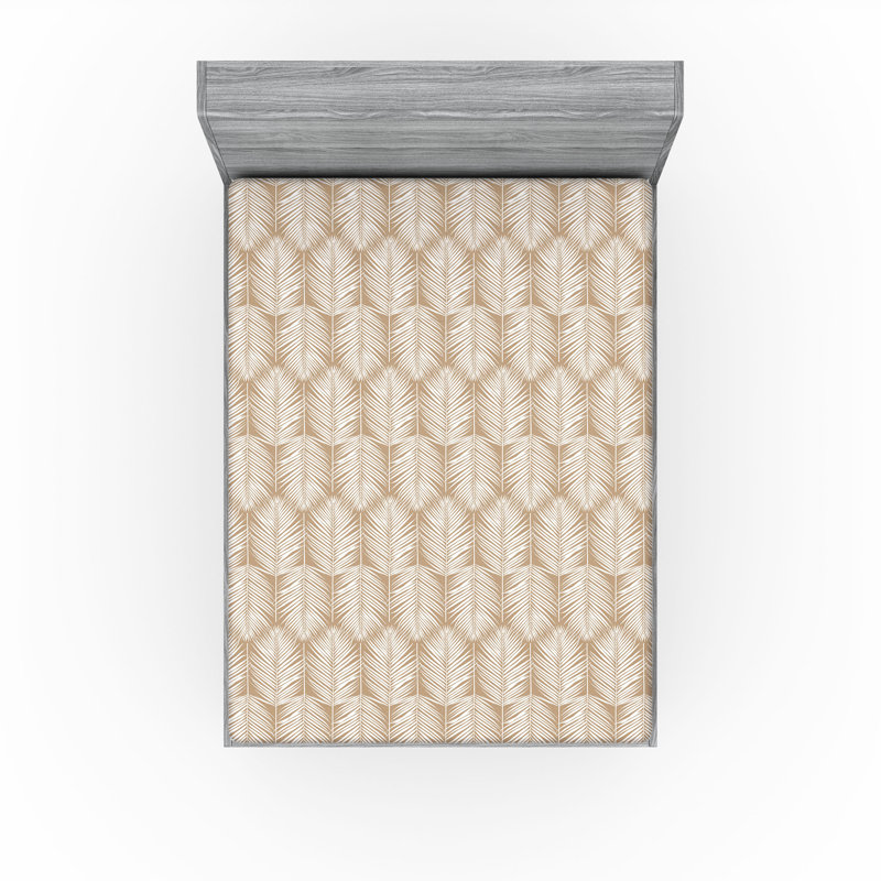 Drap-housse , Drap-housse de taille très grand, Brun pâle / blanc