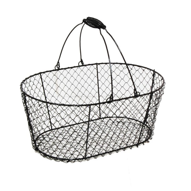 Panier en métal à poignée pivotante, Noir