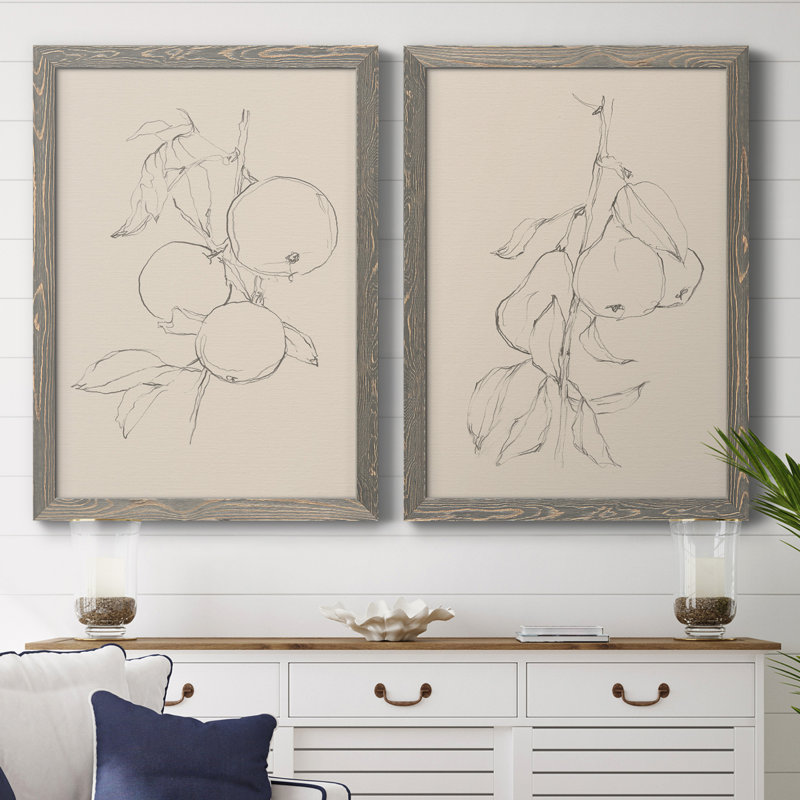 «Fruit Contour Study I», toile encadrée de qualité supérieure - prête à être accrochée, H 31,5 po x l 47 po x P 1,5 po