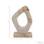 Statue abstraite géométrique en forme de boucle de pierre pour la décoration intérieure - Accent sculptural naturel pour la décoration de salon ou d'étagère - 11 po, brun et blanc