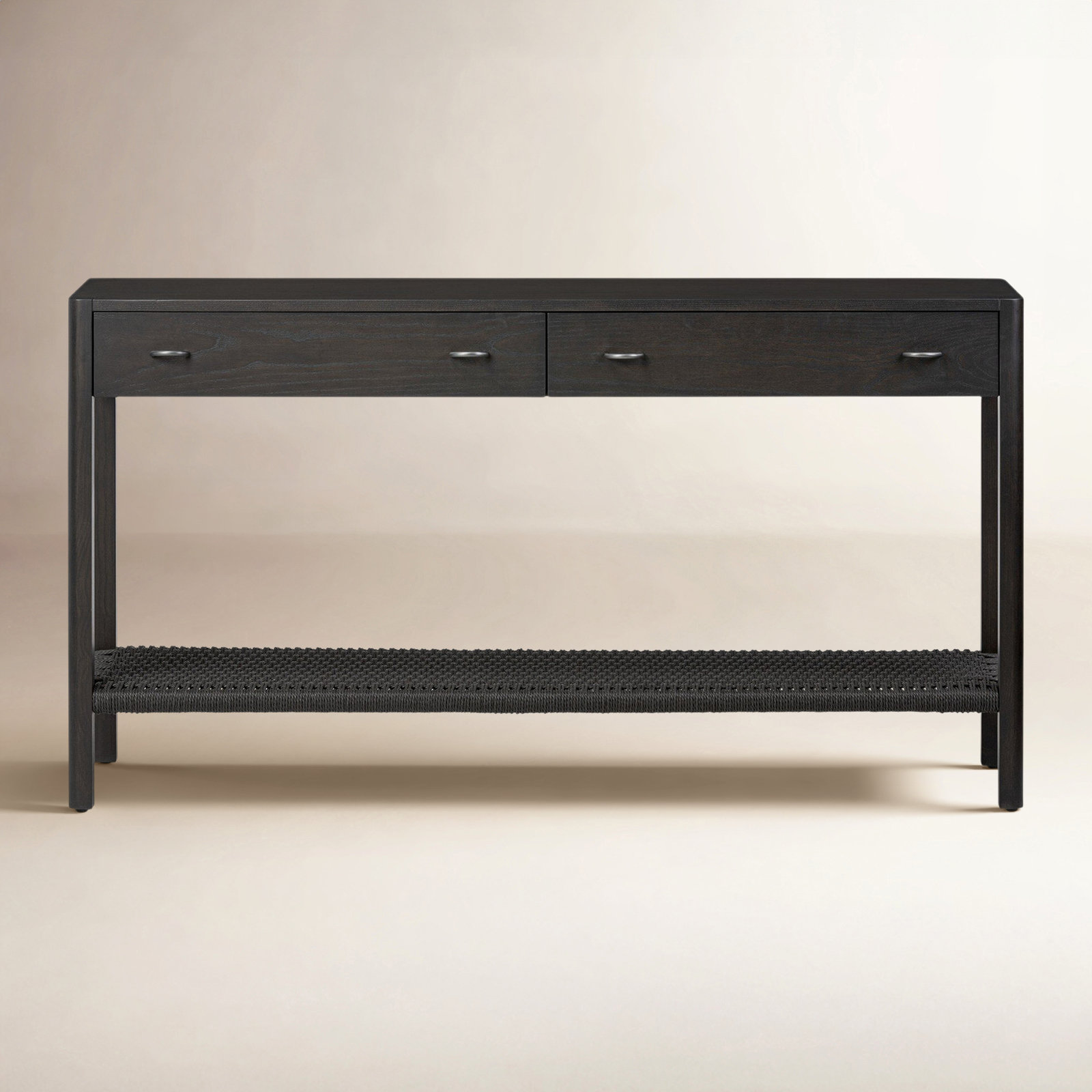 Deirdre 55'' Solid Wood Console Table, Smoked Black Ash