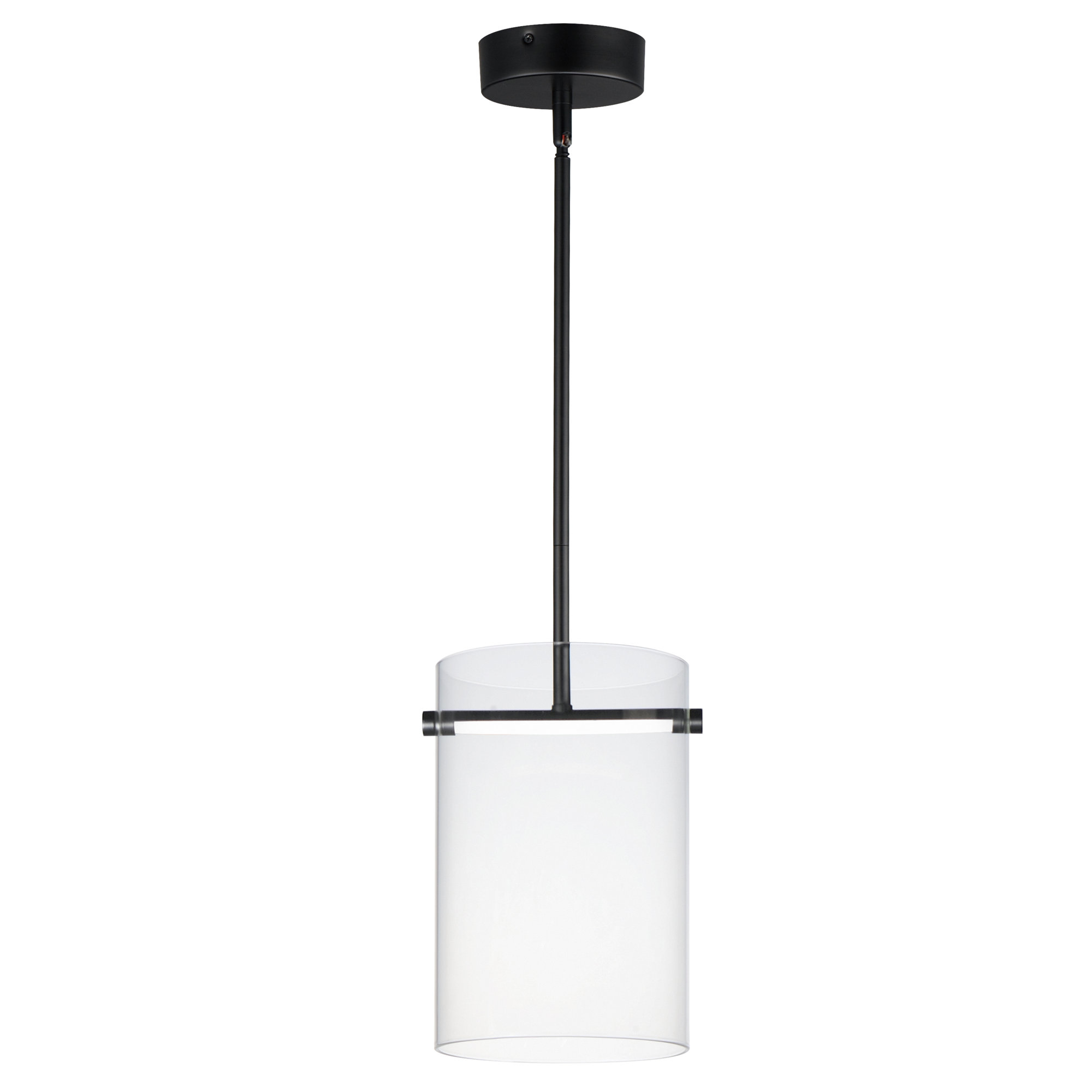 Maija Single Light Glass Dimmable LED Pendant, Matte Black