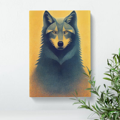 Retro Wolf Art - Wrapped Canvas