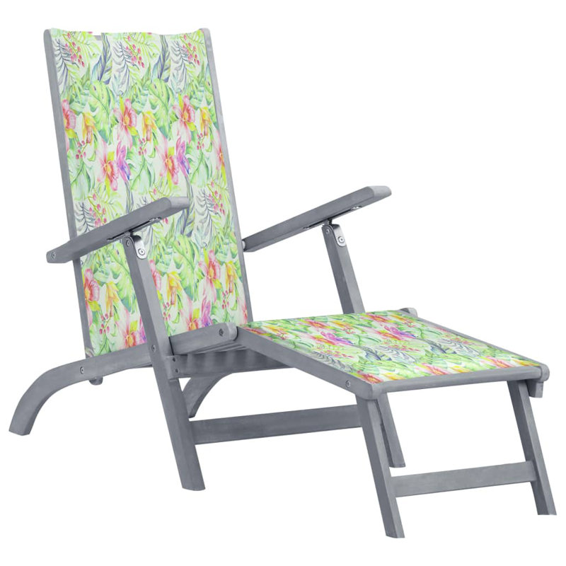 Chaise longue de patio, gris, Bleu royal