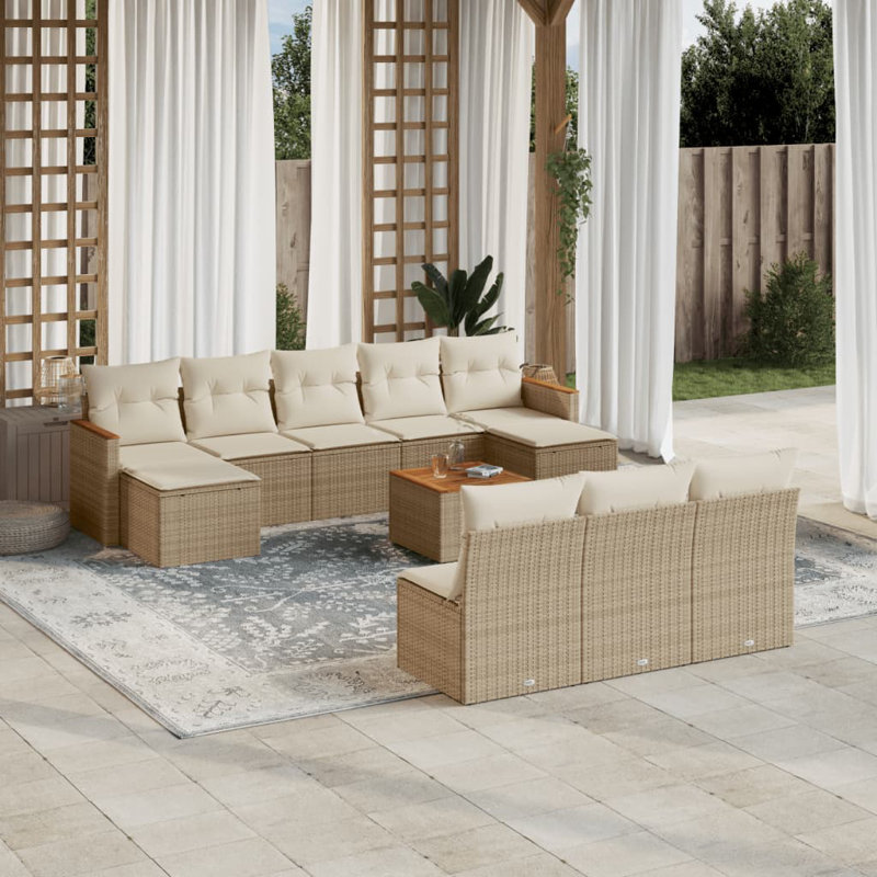 Grand canapé modulaire en rotin PE Vidaxl
