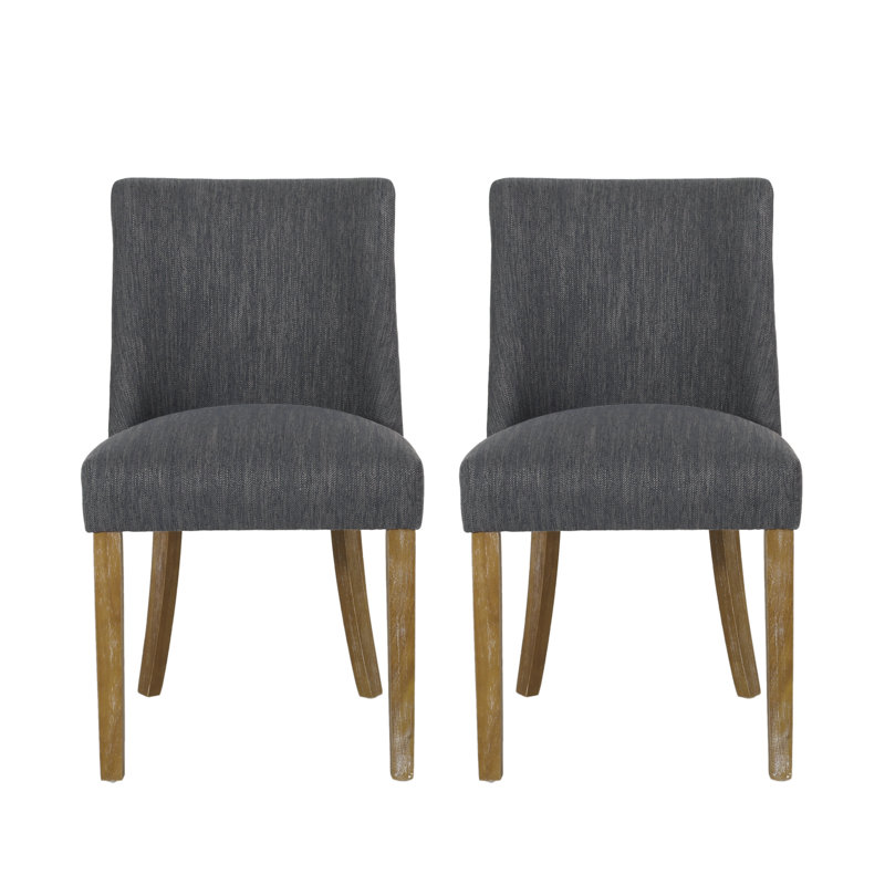 Andy Fabric Upholstered Side Chairs, Charcoal, 4