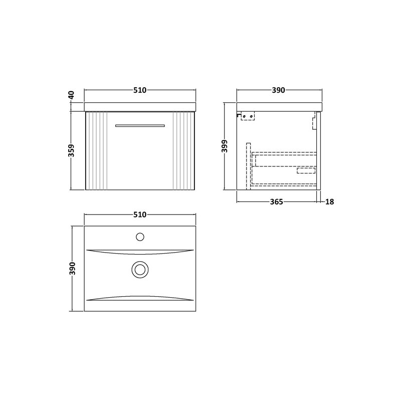 Deco 510mm Single Bathroom Vanity with Integrated Vitreous China Basin, Satin Green