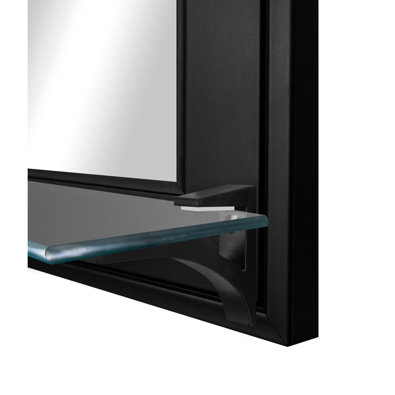 Miroir mural Gulya, H 32,5 po x l 48 po, Gallery blanc / noir