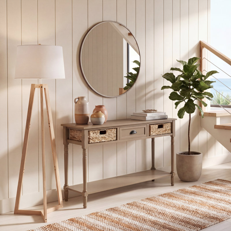 Console en bois massif 44,5 po Painswick, Brun désert