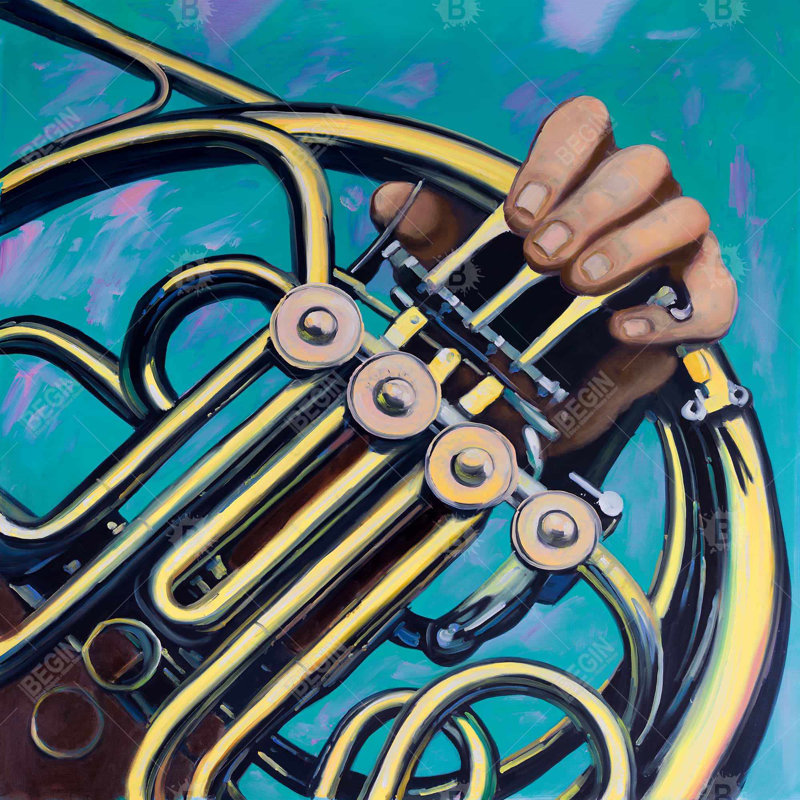 «Musician With French Horn» sur toile