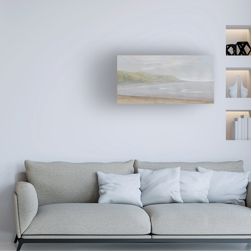 Art mural sur toile tendue - "Clouded Coastline II" par Michael Willett pour décoration de salon, de chambre à coucher ou de bureau - 24 x 47