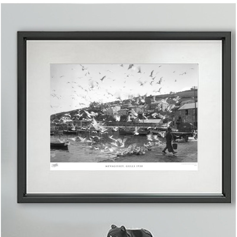 Mevagissey, Gulls 1930 - Single Picture Frame Print, 45cm H x 60cm W x 2.3cm D