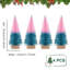 4 pièces de sapin de Noël artificiel à blocs de couleur en forme de bloc de pin avec base en bois, sapins de Noël pour la décoration de fête-1987195119