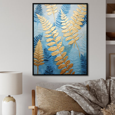"Blue and Golden Ferns Symphony VII", reproduction d'art sur toile