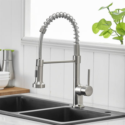 Robinet de cuisine avec douchette rétractable, robinet d'évier de cuisine à poignée simple