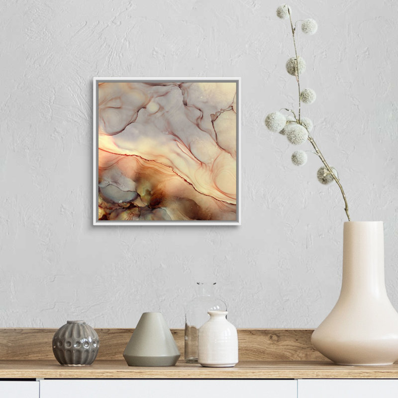 «Desert Hues» par Tara Reed, reproduction d'art sur toile, H 14 po x l 14 po x P 1,75 po, Cadre blanc