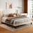 Masad Upholstered Platform Bed with Fabric Wingback Headboard and Wooden Slats-96864902-85699508