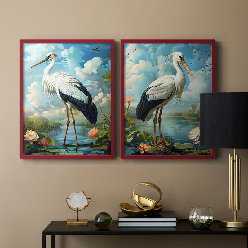 ANIMALS Series CI-Premium, reproduction encadrée prête à accrocher - aucun clou requis - aucun clou requis, Rouge