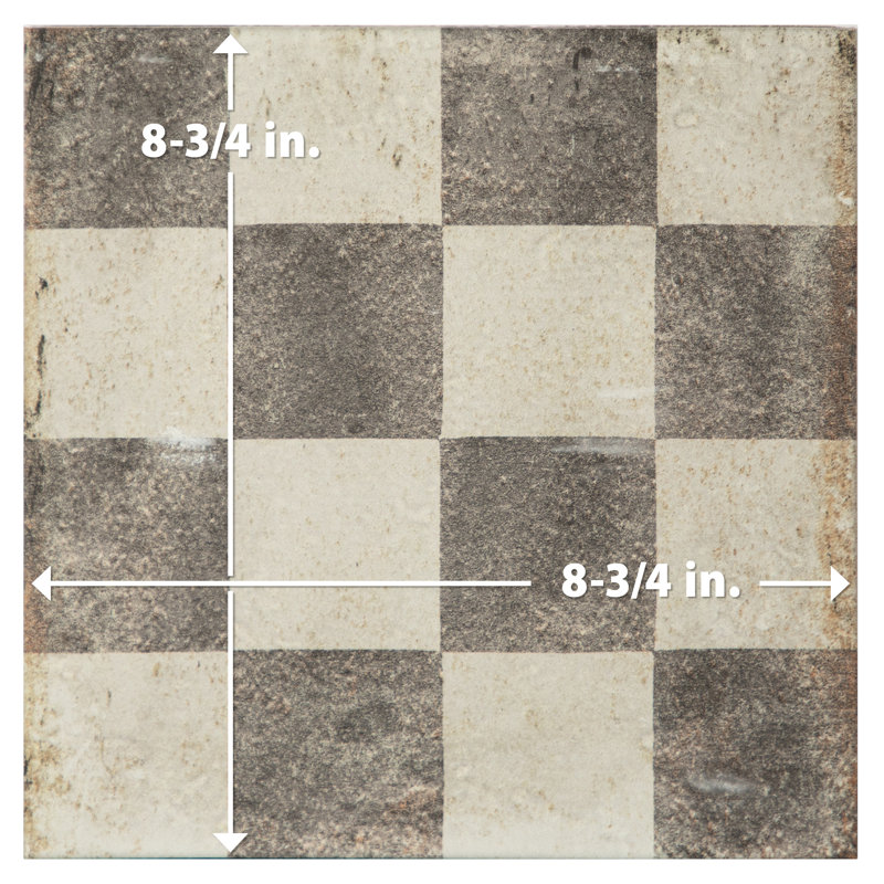 D'Anticatto 9" x 9" Porcelain Vintage Wall & Floor Tile