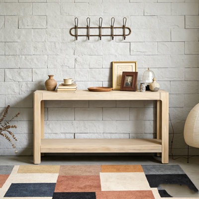 Modern Farmhouse Console Table,Elegant Minimalist Design with Premium Wood Veneer and Rounded Corners