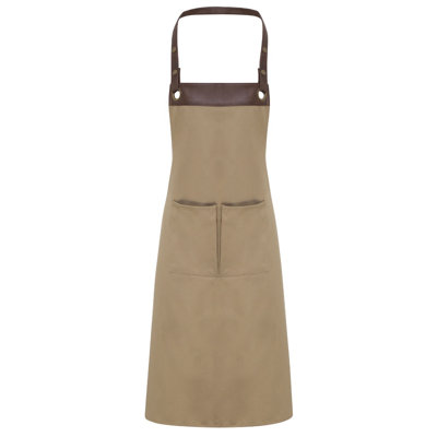 Solid Colour Leather Bib Apron