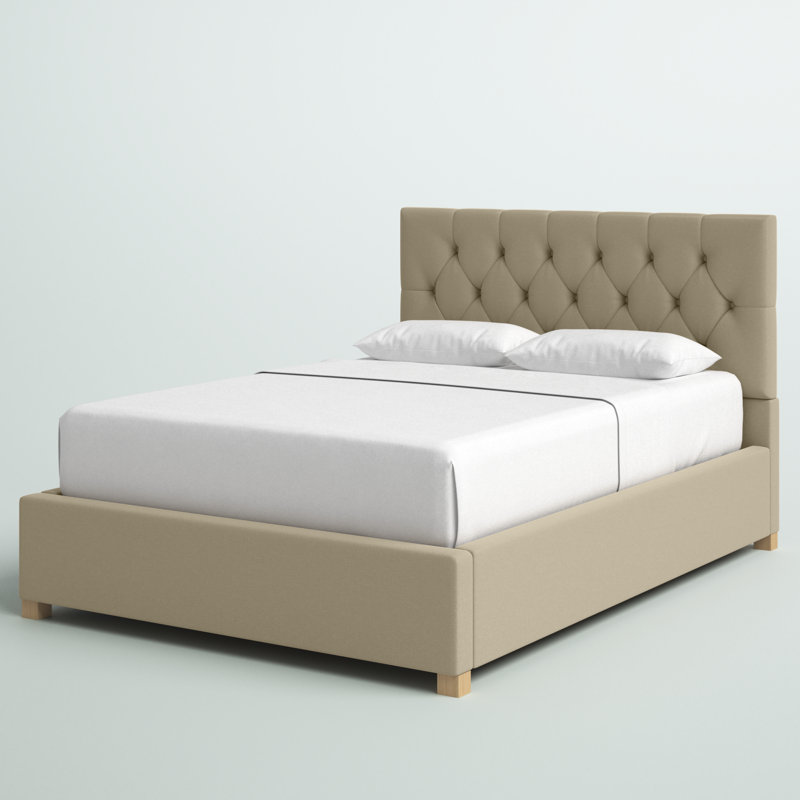 Swanley Upholstered Ottoman Storage Bed, Double (4'6), Natural