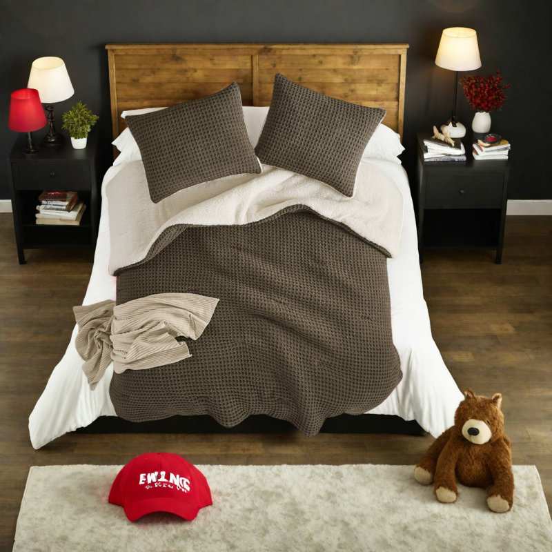 Ensemble de literie luxueux en chenille, polyester confortable avec style gaufré moderne, idéal pour la maison