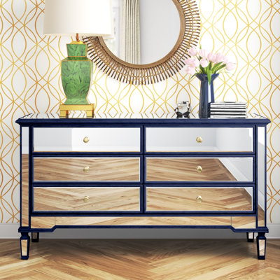 Commode double à miroir 6 tiroirs Brixton