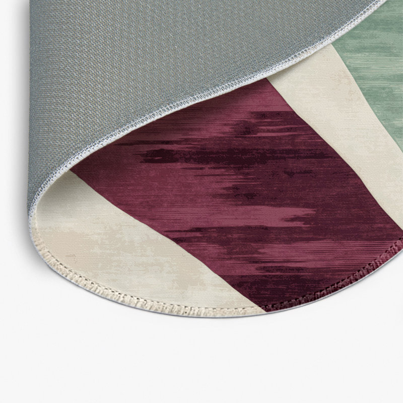 Watercolor Red Indoor and Outdoor Area Rug, Round 5'