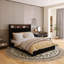 Grand lit plateforme en bois avec port USB et tablette de tête de lit-419821537-419821543