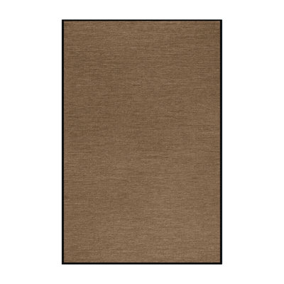 Machine Washable Solid Brown Area Rug