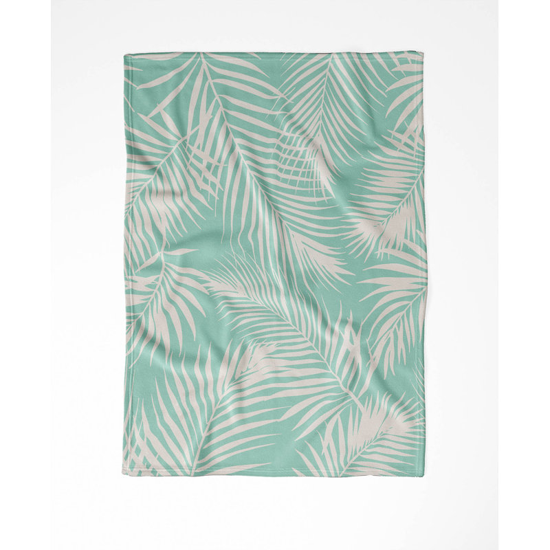 Couverture en velours de coton Waving Palms, L 80 po x l 60 po, Comme neuf